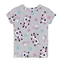 Little & Big Kid Girls Gabby's Dollhouse Crew Neck Short Sleeve 4-pc. Pajama Sets