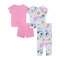 Toddler Girls Bluey Crew Neck Short Sleeve 4-pc. Pajama Sets