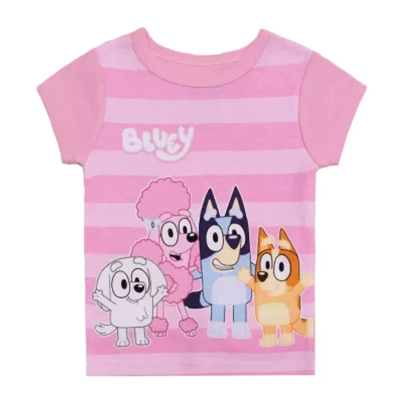 Toddler Girls Bluey Crew Neck Short Sleeve 4-pc. Pajama Sets