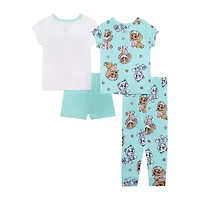 Toddler Girls Paw Patrol Crew Neck Short Sleeve 4-pc. Pajama Sets