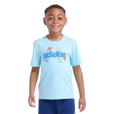 adidas Toddler Boys Crew Neck Short Sleeve Regular Fit Graphic T-Shirt