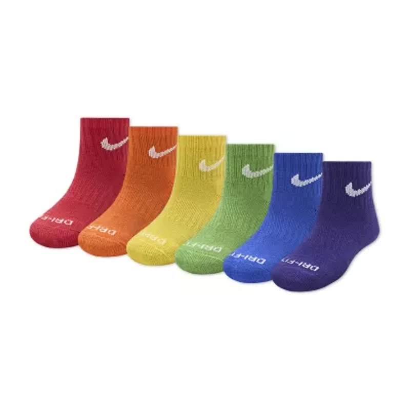 Nike Little & Big Kid Boys 6 Pair Quarter Ankle Socks