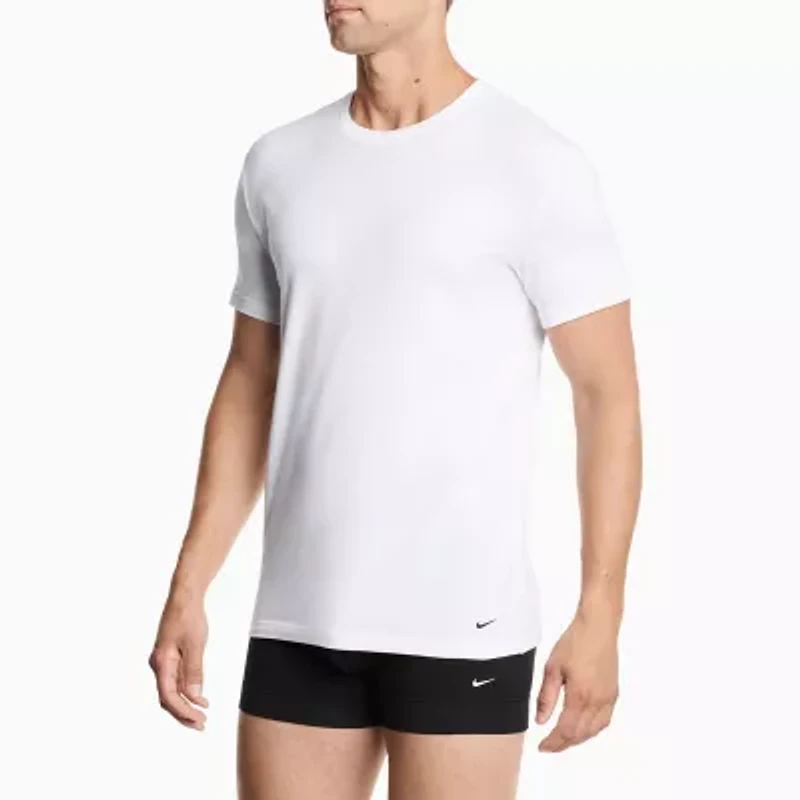 Nike All Day Cotton Stretch Mens 2 Pack Short Sleeve Crew Neck Moisture Wicking T-Shirt