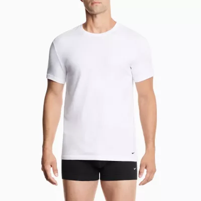 Nike All Day Cotton Stretch Mens 2 Pack Short Sleeve Crew Neck Moisture Wicking T-Shirt