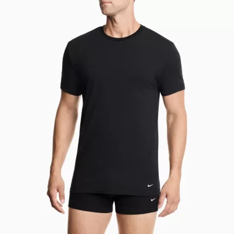 Nike All Day Cotton Stretch Mens 2 Pack Short Sleeve Crew Neck Moisture Wicking T-Shirt