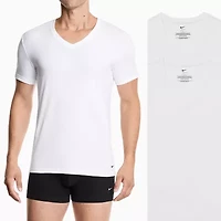 Nike All Day Cotton Stretch Mens 2 Pack Short Sleeve V Neck Moisture Wicking T-Shirt