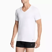 Nike All Day Cotton Stretch Mens 2 Pack Short Sleeve V Neck Moisture Wicking T-Shirt