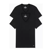 Nike All Day Cotton Stretch Mens 2 Pack Short Sleeve V Neck Moisture Wicking T-Shirt