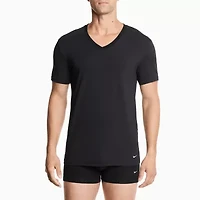 Nike All Day Cotton Stretch Mens 2 Pack Short Sleeve V Neck Moisture Wicking T-Shirt