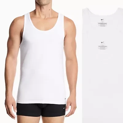 Nike All Day Cotton Stretch Mens U Neck Sleeveless 2 Pack Tank