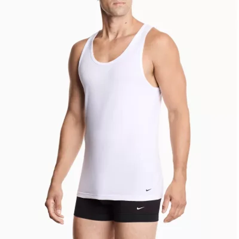 Nike All Day Cotton Stretch Mens U Neck Sleeveless 2 Pack Tank