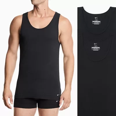 Nike All Day Cotton Stretch Mens U Neck Sleeveless 2 Pack Tank