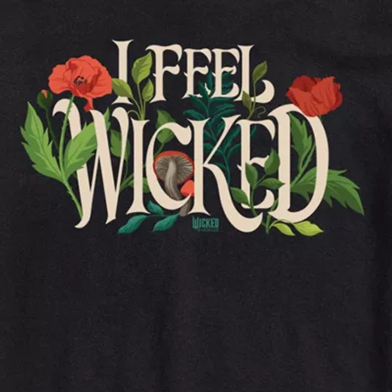 Mens Round Neck Short Sleeve Wicked Graphic T-Shirt