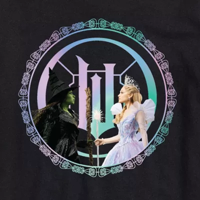 Mens Round Neck Long Sleeve Wicked Graphic T-Shirt