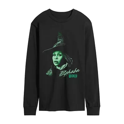 Mens Crew Neck Long Sleeve Wicked Graphic T-Shirt