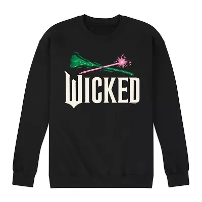 Mens Round Neck Long Sleeve Regular Fit Wicked Graphic T-Shirt