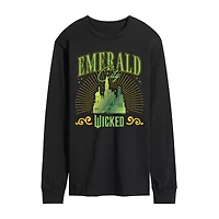 Mens Crew Neck Long Sleeve Regular Fit Wicked Graphic T-Shirt