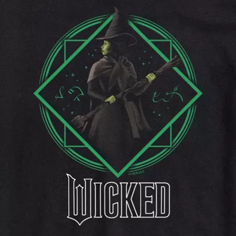 Mens Crew Neck Short Sleeve Regular Fit Wicked Graphic T-Shirt