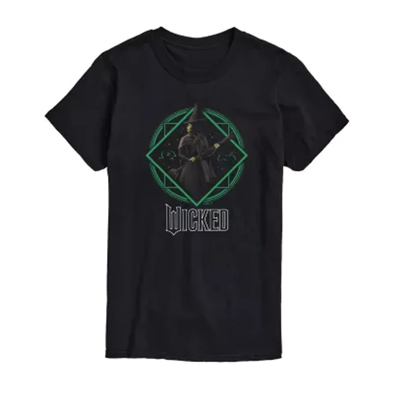Mens Crew Neck Short Sleeve Regular Fit Wicked Graphic T-Shirt