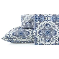 Pointehaven Cotton Heavy Weight 200 Gsm Printed Or Solid Hemstitch Deep Pocket Sheet Set