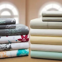 Pointehaven Cotton Soft Feel 190 Gsm Printed Or Solid Hemstitch Deep Pocket Sheet Set