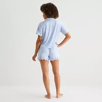 Ambrielle Womens V-Neck Short Sleeve 2-pc. Pajama Sets