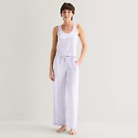 Arizona Womens Henley Neck Sleeveless Juniors Pajama Top