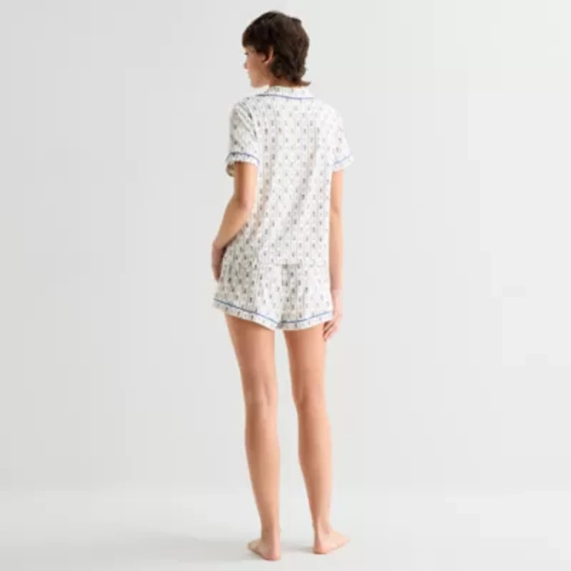 Arizona Body Womens Short Sleeve 2-pc. Juniors Pajama Sets