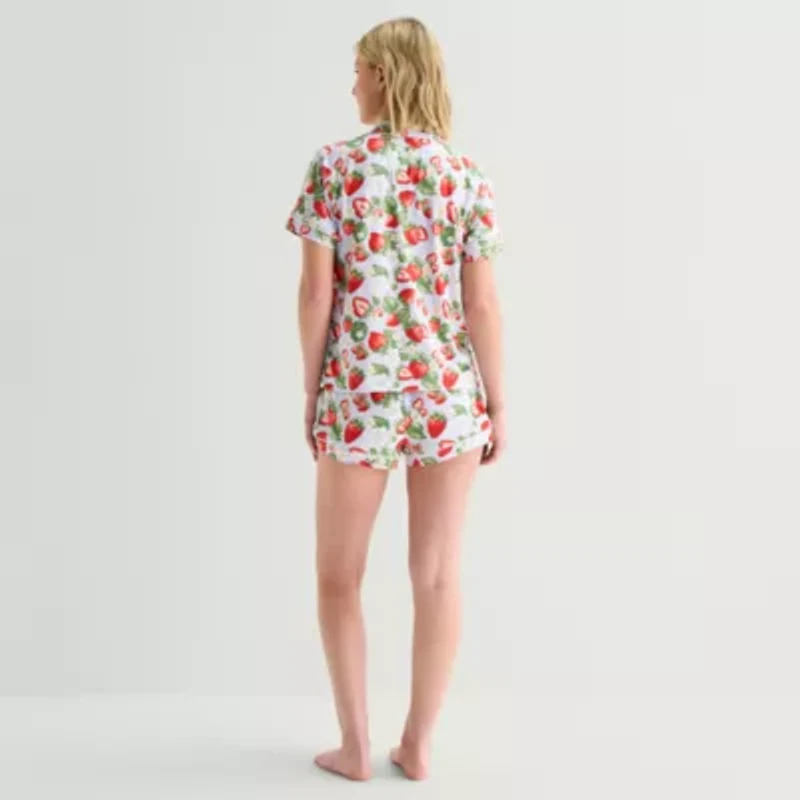 Arizona Body Womens Short Sleeve 2-pc. Juniors Pajama Sets