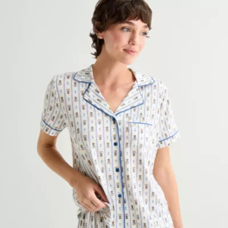 Arizona Body Womens Short Sleeve 2-pc. Juniors Pajama Sets
