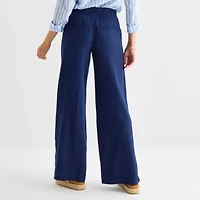 St. John's Bay Womens Tall Wide Leg Mid Rise Pull-On Pant