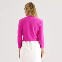 Marc New York Womens Round Neck 3/4 Sleeve Shrug