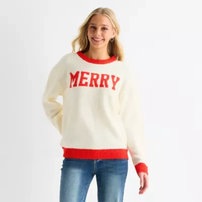 Forever 21 Juniors Womens Crew Neck Long Sleeve Pullover Sweater