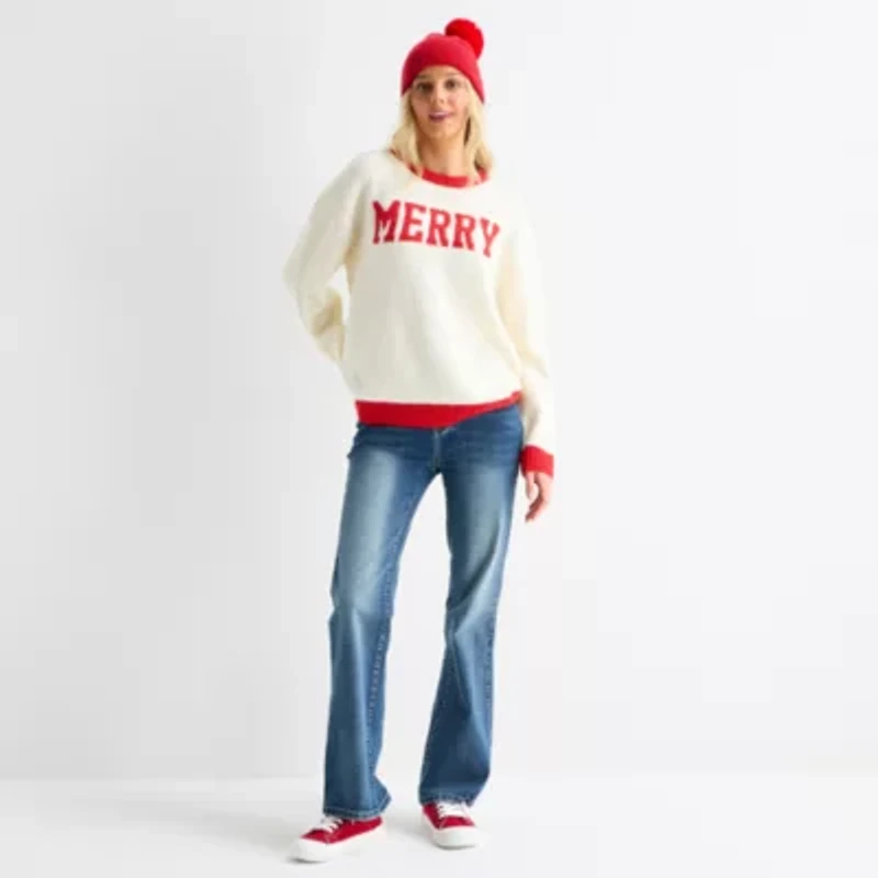 Forever 21 Juniors Womens Crew Neck Long Sleeve Pullover Sweater