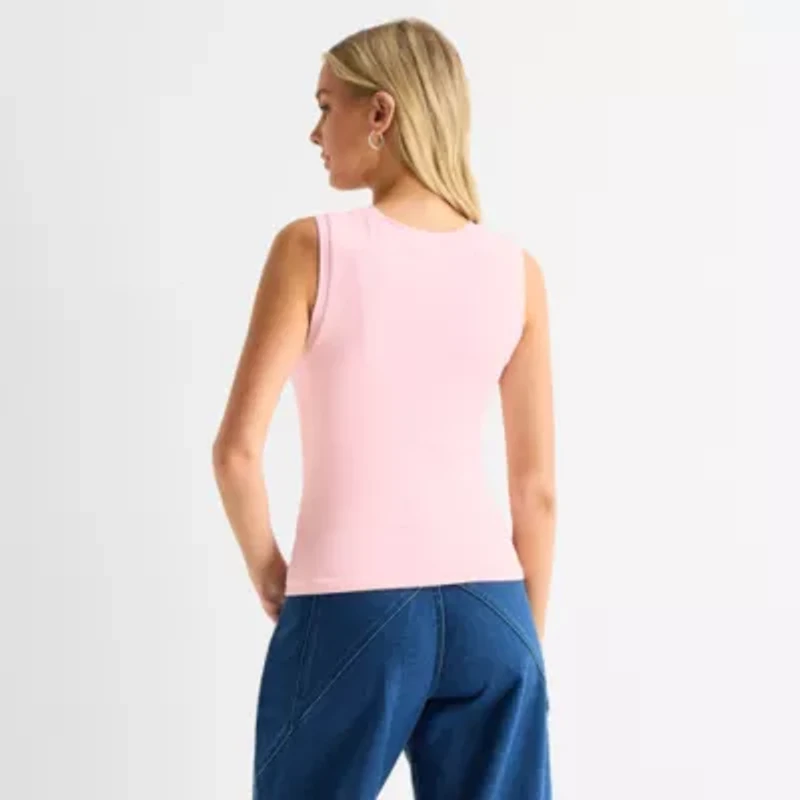 Forever 21 Womens Juniors High Neck Sleeveless T-Shirt