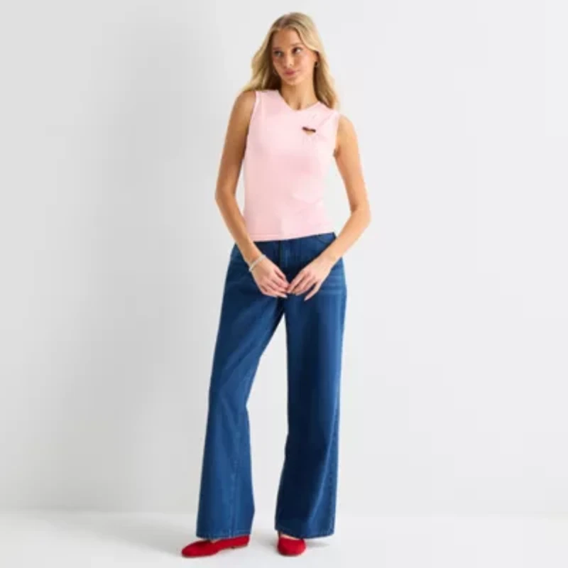 Forever 21 Womens Juniors High Neck Sleeveless T-Shirt