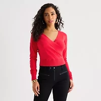 Bold Elements Womens V Neck Long Sleeve Pullover Sweater