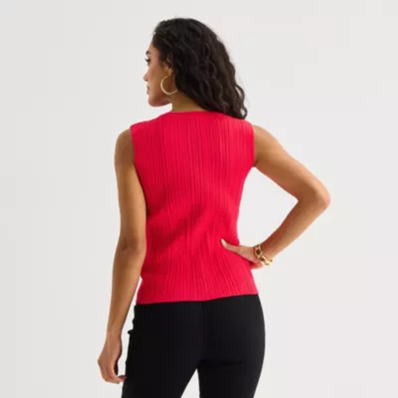 Bold Elements Womens Crew Neck Button Open Front Sweater Vest