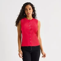 Bold Elements Womens Crew Neck Button Open Front Sweater Vest