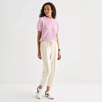 Stylus Womens Crew Neck Short Sleeve Pullover Sweater