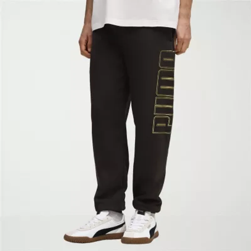 PUMA Mens Cuffed Mid Rise Regular Fit Fleece Active Jogger Pant