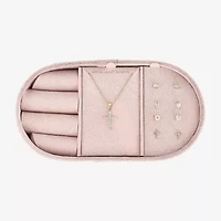 olivia and jackson Womens Cubic Zirconia Cross Round Marquise 5-pc. Jewelry Set with Travel Case