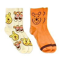Ribbed Womens 2 Pair Winnie The Pooh Crew Socks