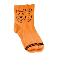 Ribbed Womens 2 Pair Winnie The Pooh Crew Socks