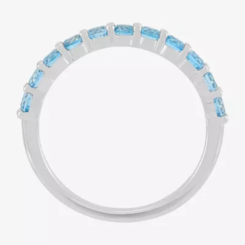 Limited Quantities! Womens 2.5MM Genuine Blue Topaz 14K White Gold Band