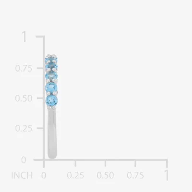 Limited Quantities! Womens 2.5MM Genuine Blue Topaz 14K White Gold Band