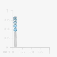 Limited Quantities! Womens 2.5MM Genuine Blue Topaz 14K White Gold Band