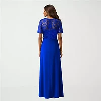 Rene by Ruiz Collection Womens Short Sleeve Evening Gown