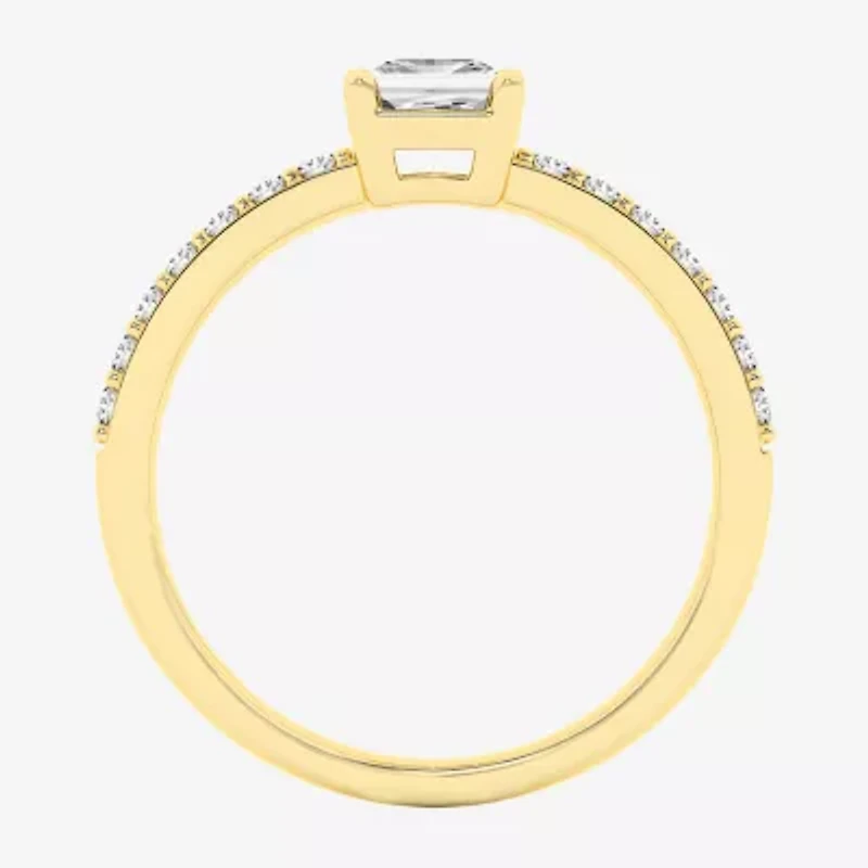 (G / Si1-Si2) Womens 1 CT. T.W. Lab Grown White Diamond 10K Gold Solitaire Engagement Ring