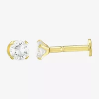 Gold Addiction Womens Cubic Zirconia 10K Gold 3 Pair Earring Set